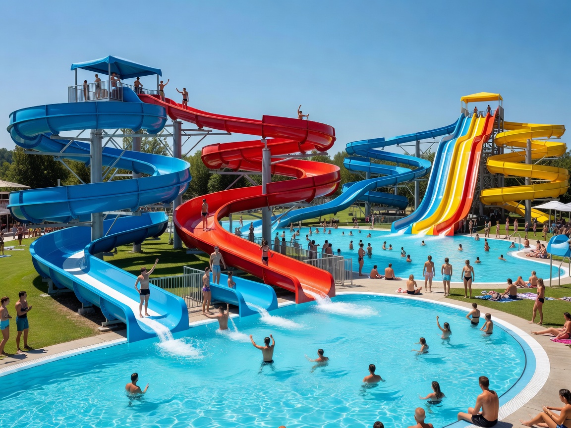 Aquapark Istralandia high speed water slides and panoramic pools in Novigrad Istria
